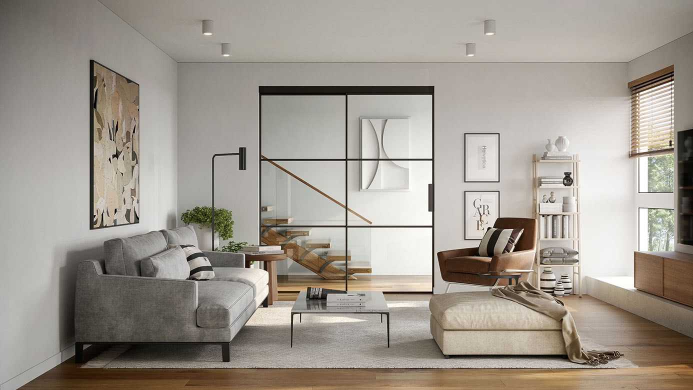 Residential glass room divider